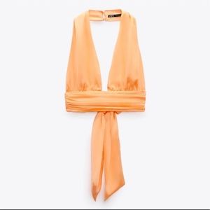 Zara Satin Halter Top